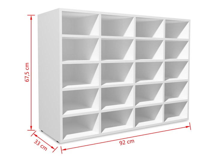 vidaXL Szafka na buty, płyta wiórowa, 92x30x67,5 cm, biała Płyta laminowana Płyta meblowa Płyta MDF Kolor Biały