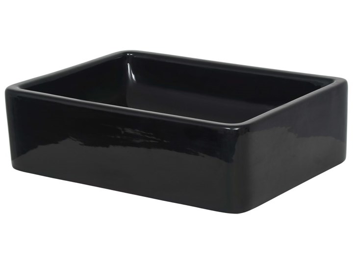 vidaXL Umywalka ceramiczna, prostokątna, 41x30x12 cm, czarna Ceramika Kolor Czarny Szerokość 41 cm Prostokątne Szkło Kategoria Umywalki