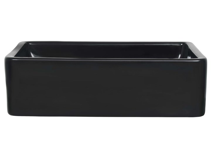 vidaXL Umywalka ceramiczna, prostokątna, 41x30x12 cm, czarna Ceramika Kolor Czarny Szkło Szerokość 41 cm Prostokątne Kategoria Umywalki