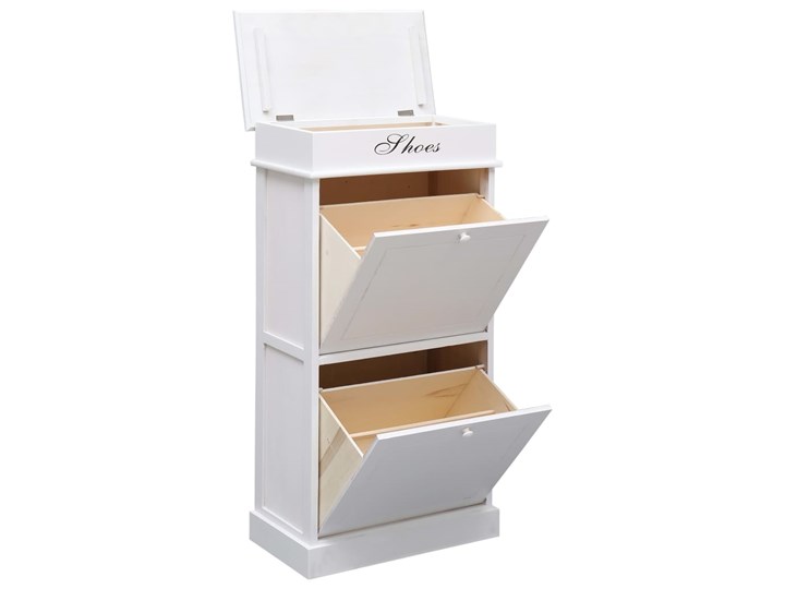 vidaXL Szafka na buty, biała, 50 x 28 x 98 cm, drewno paulownia Płyta MDF Płyta laminowana Pomieszczenie Przedpokój