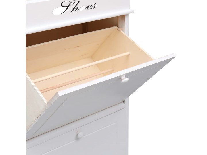 vidaXL Szafka na buty, biała, 50 x 28 x 98 cm, drewno paulownia Płyta MDF Płyta laminowana Pomieszczenie Przedpokój