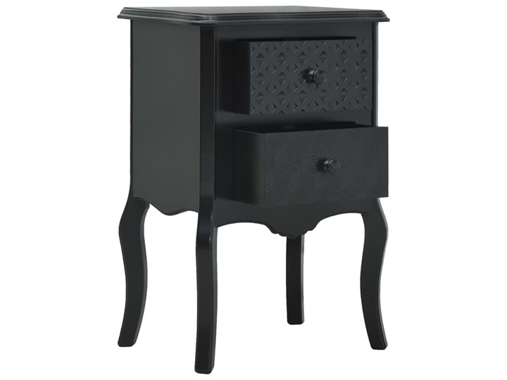 vidaXL Szafka nocna, czarna, 43 x 32 x 65 cm, MDF