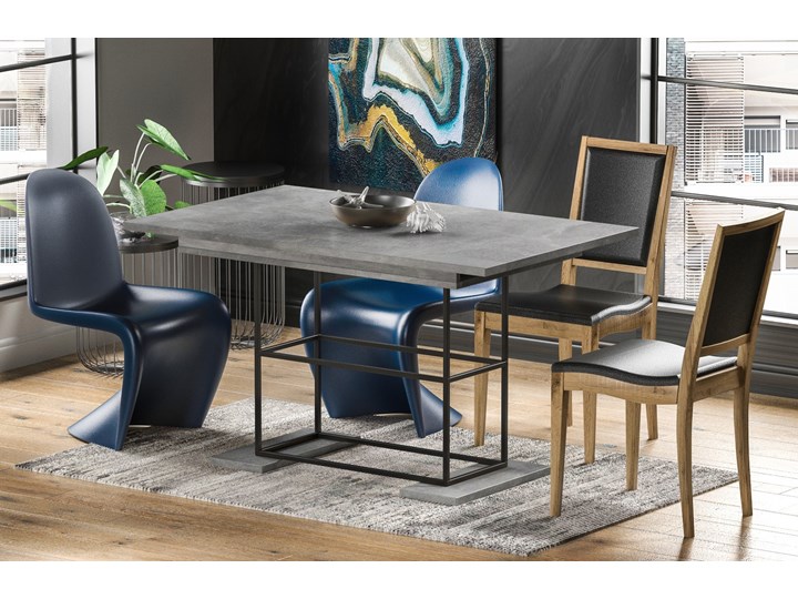Stół Gani 210 rozkładany od 130 do 210 cm Metal Długość 130 cm Styl Industrialny Płyta MDF Szerokość 80 cm Drewno Długość 80 cm Rozkładanie