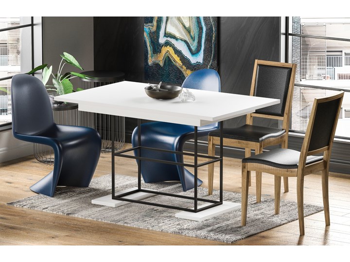 Stół Gani 210 rozkładany od 130 do 210 cm Długość 80 cm Płyta MDF Drewno Rozkładanie Metal Długość 130 cm Szerokość 80 cm Pomieszczenie Stoły do jadalni