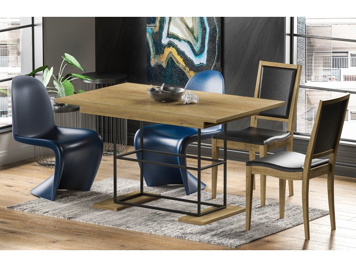 Stół Gani 210 rozkładany od 130 do 210 cm Metal Szerokość 80 cm Płyta MDF Długość 80 cm Długość 130 cm Drewno Pomieszczenie Stoły do jadalni