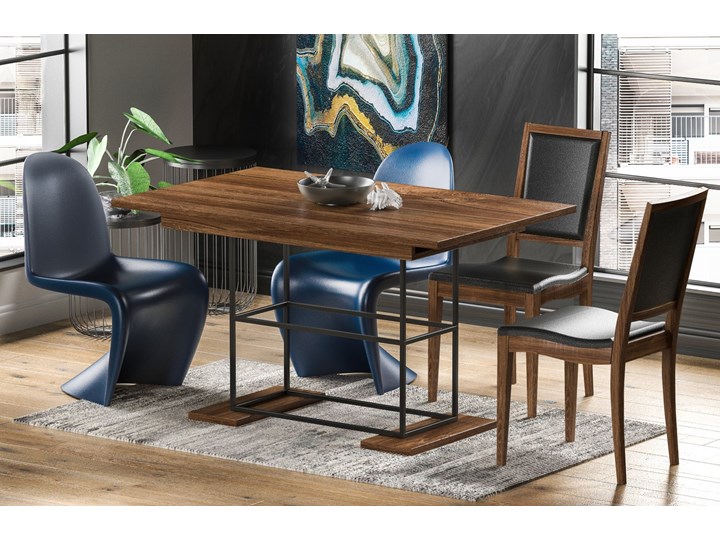 Stół Gani 210 rozkładany od 130 do 210 cm Styl Nowoczesny Płyta MDF Metal Długość 130 cm Długość 80 cm Drewno Szerokość 80 cm Rozkładanie Rozkładane