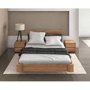 Zestaw: Beriet łóżko+2 szafki nocne z drewna bukowego lewitujące 140x200 cm