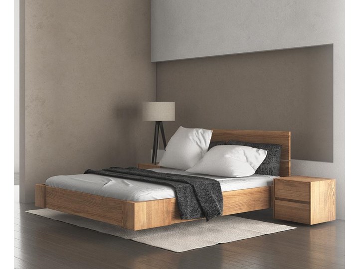 Zestaw: Beriet łóżko+2 szafki nocne z drewna bukowego lewitujące 180x200 cm Kategoria Zestawy mebli do sypialni Kolor Beżowy