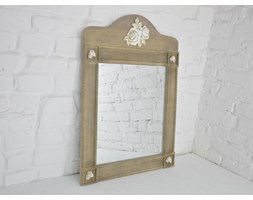 LUSTRO LUSTERKO BRĄZ SOLIDNE DREWNIANE SHABBY