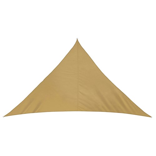 Żagiel przeciwsłoneczny, trójkątny, z tkaniny wodoodpornej, piaskowy, rozmiar 3m x 3m x 3m