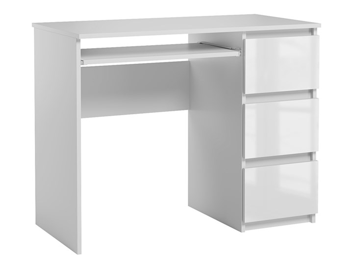 Lakierowane białe biurko - Aglo Głębokość 50 cm Szerokość 90 cm Kolor Biały