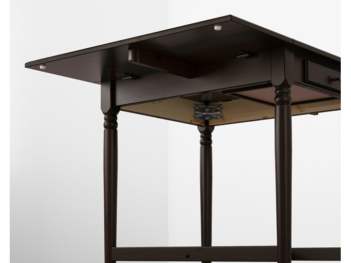 IKEA INGATORP Stół z opuszczanym blatem, Czarnobrąz, 65/123x78 cm Długość 123 cm Płyta MDF Sosna Liczba miejsc Do 4 osób Wysokość 75 cm Długość 65 cm Kategoria Stoły kuchenne