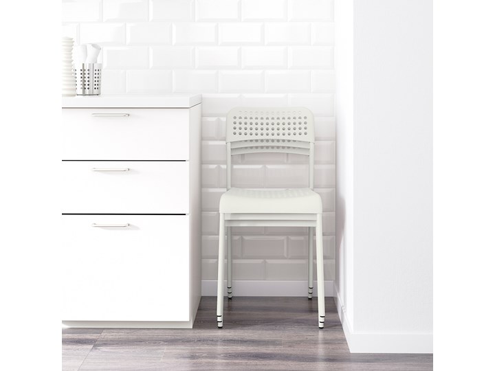 MELLTORP / ADDE Stół i 4 krzesła Kolor Biały