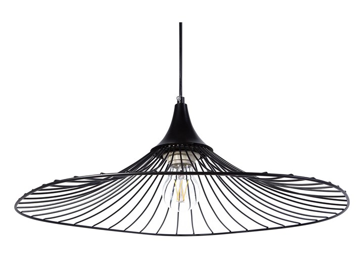 Lampa sufitowa wisząca czarna metalowy klosz industrialny design sypialnia kuchnia Lampa z kloszem Lampa druciana Kategoria Lampy wiszące