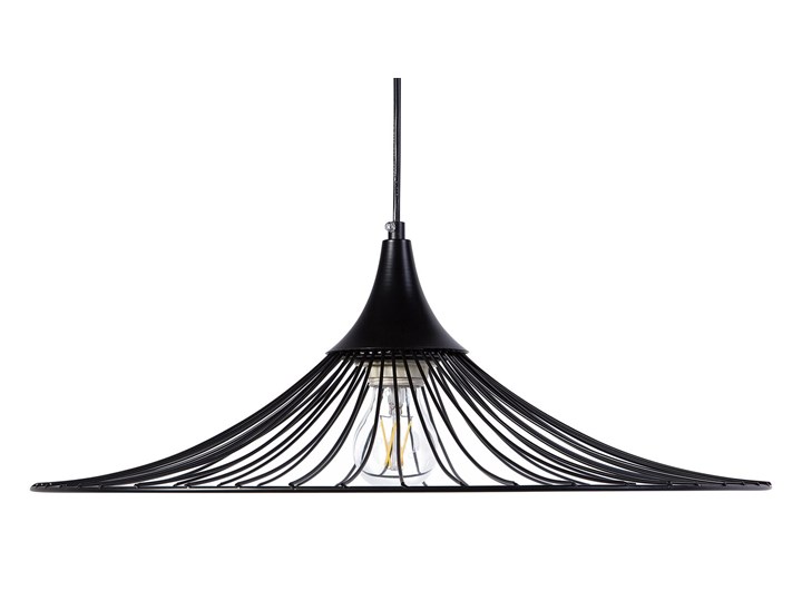 Lampa sufitowa wisząca czarna metalowy klosz industrialny design sypialnia kuchnia Lampa z kloszem Lampa druciana Kategoria Lampy wiszące