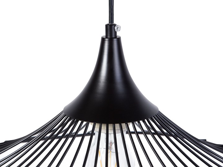 Lampa sufitowa wisząca czarna metalowy klosz industrialny design sypialnia kuchnia Lampa druciana Lampa z kloszem Kategoria Lampy wiszące