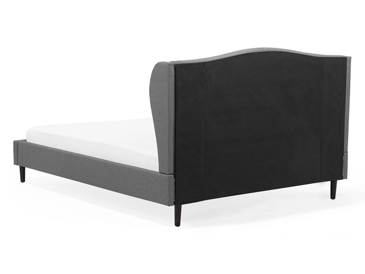Łóżko ze stelażem tapicerowane szare 160 x 200 cm z zagłówkiem styl glamour Łóżko tapicerowane Kolor Czarny
