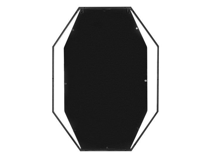 Lustro ścienne wiszące ośmiokątne szare metalowe 80 x 60 cm styl nowoczesny minimalistyczny Pomieszczenie Salon Styl Glamour