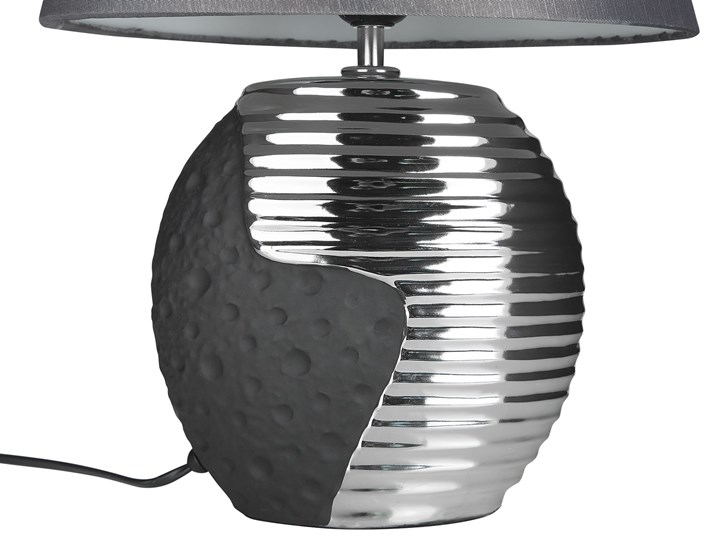 Lampka nocna czarna ze srebrnym ceramiczna ozdobna Lampa z kloszem Lampa nocna Lampa dekoracyjna Kolor Czarny