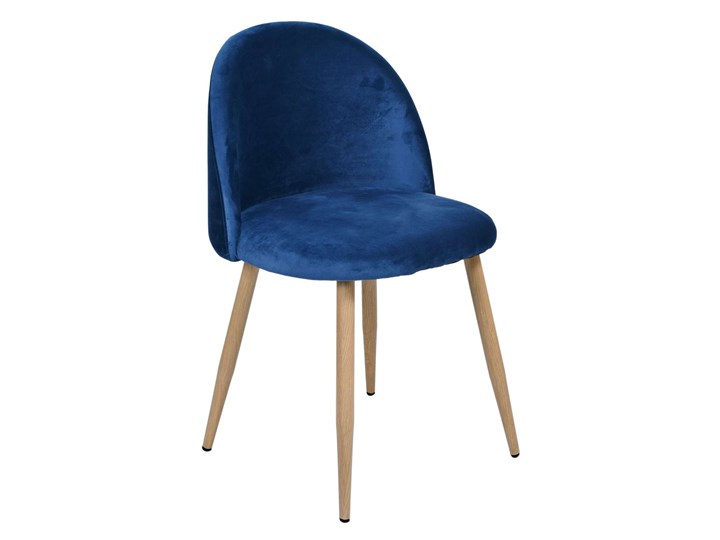 Krzesło tapicerowane Jazz Velvet granatowy Krzesło inspirowane Szerokość 49 cm Wysokość 79 cm Głębokość 48 cm Wysokość 78 cm Metal Tworzywo sztuczne Drewno Tkanina Welur Pomieszczenie Pokój nastolatka