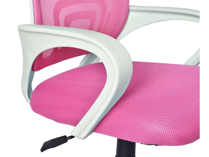 Fotel biurowy Bianco biało-różowy Fotel na kółkach Głębokość 49 cm Wysokość 95 cm Szerokość 47 cm Szerokość 58 cm Głębokość 59 cm Fotel obrotowy Wysokość 94 cm Tworzywo sztuczne Wysokość 91 cm Kolor Biały