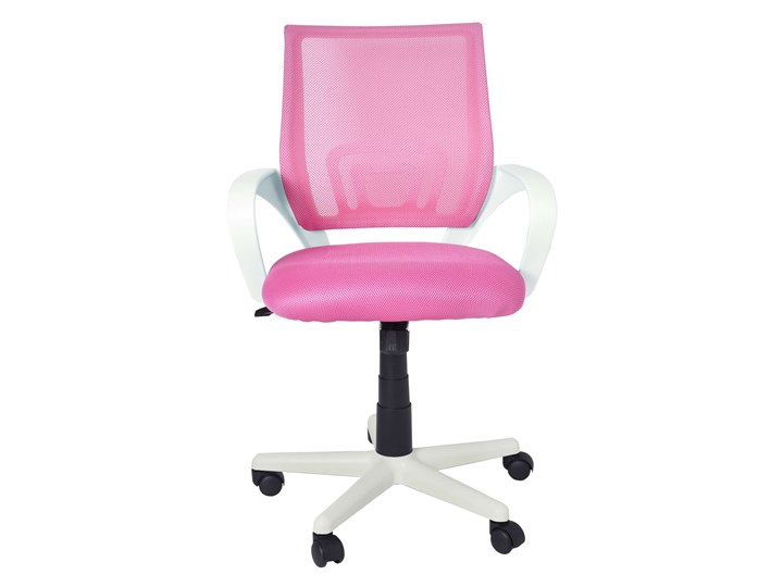Fotel biurowy Bianco biało-różowy Fotel na kółkach Wysokość 91 cm Szerokość 47 cm Wysokość 94 cm Głębokość 49 cm Szerokość 58 cm Tworzywo sztuczne Głębokość 59 cm Fotel obrotowy Wysokość 95 cm Pomieszczenie Pokój przedszkolaka