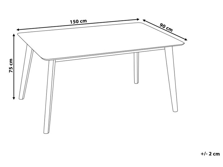 Stół do jadalni ciemne drewno 150 x 90 cm prostokątny styl retro Długość 150 cm Płyta MDF Kategoria Stoły kuchenne