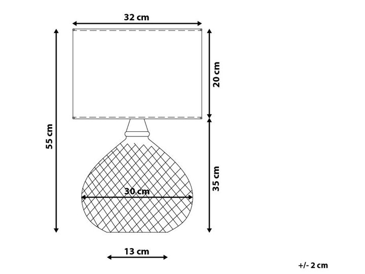 Lampa stołowa srebrna biała 55 cm szklana podstawa wysoki połysk glamour Kategoria Lampy stołowe Lampa nocna Styl Nowoczesny