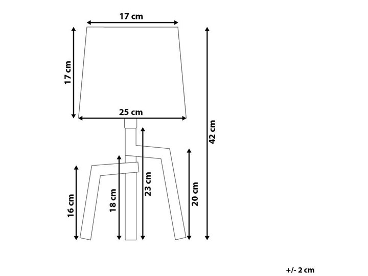 Lampa stołowa biała jasne drewno 42 cm trójnóg skandynawska Lampa z abażurem Kategoria Lampy stołowe Lampa nocna Kolor Biały