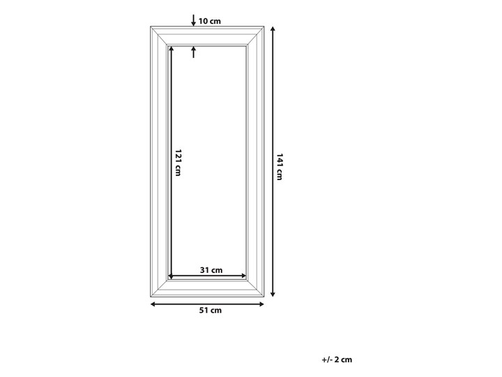 Lustro ścienne wiszące czarne 51 x 141 cm syntetyczna rama styl skandynawski minimalistyczny Prostokątne Styl Nowoczesny