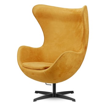 Fotel Egg Jajo Premium Velvet Treviso Aksamitny Welur obrotowy z funkcją bujania Musztardowy (22718-21) Czarny
