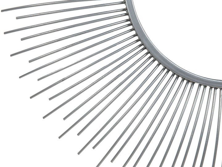 Lustro wiszące ścienne srebrne 80 cm okrągłe metalowe promienie słońca Lustro z ramą Pomieszczenie Salon Styl Nowoczesny
