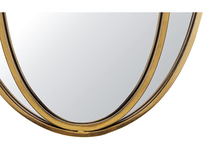 Lustro ścienne wiszące owalne złote 90 x 55 cm dekoracja ścienna do salonu glamour Kolor Złoty
