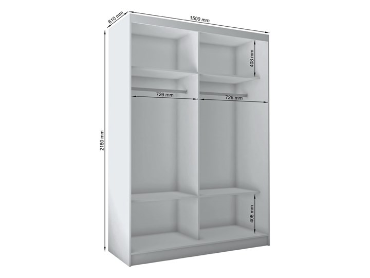 Szafa przesuwna Grace 2X - dąb sonoma Metal Lustro Stal Drewno Płyta MDF Kategoria Szafy do garderoby