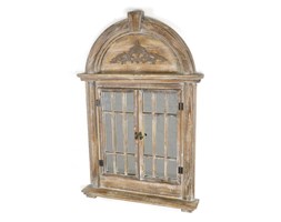 LUSTRO DREWNIANE BRĄZOWE OKIENKO SHABBY CHIC