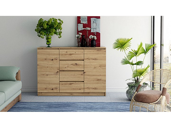 Komoda z szufladami Intia 2X - dąb artisan Drewno Głębokość 40 cm Z szafkami i szufladami Pomieszczenie Sypialnia