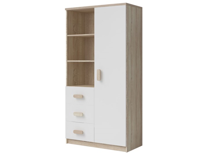 Nowoczesny regał z kolorowymi uchwytami Florentino 8X - dąb sonoma Uniwersalne Drewno Szerokość 80 cm Wysokość 160 cm Typ Stojące