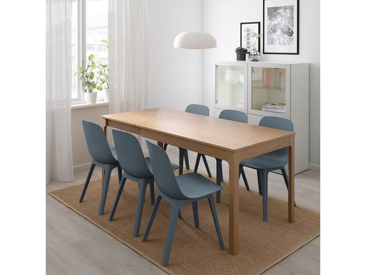 EKEDALEN / ODGER Stół i 4 krzesła Kolor Brązowy
