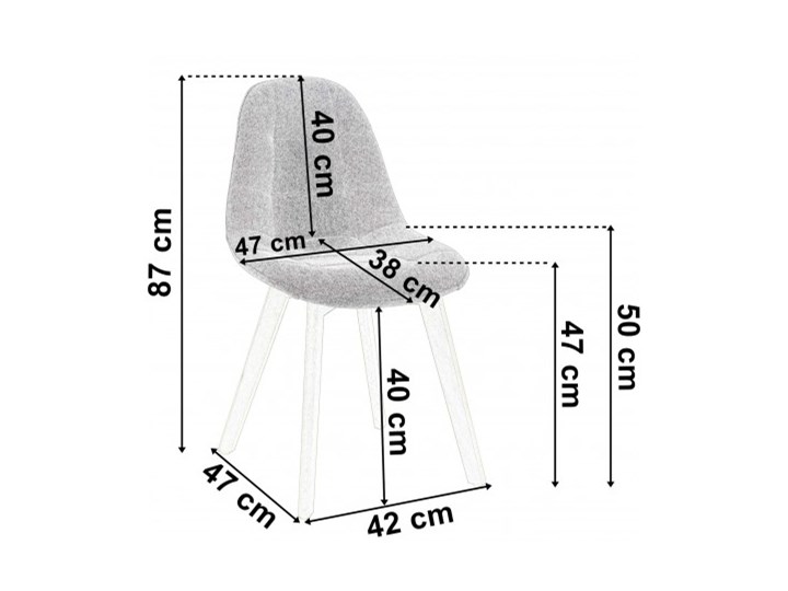 Krzesło tapicerowane AUSTIN ciemno szare Pikowane Wysokość 87 cm Szerokość 47 cm Drewno Krzesło inspirowane Tkanina Głębokość 38 cm Wysokość 83 cm Szerokość 45 cm Pomieszczenie Jadalnia
