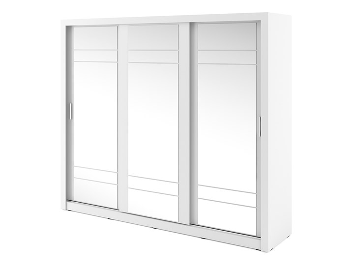 SELSEY Szafa Lugaros 250 cm z trzema lustrami Płyta MDF Tworzywo sztuczne Płyta laminowana Drewno Lustro