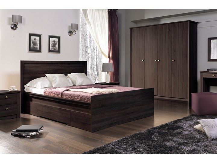 SELSEY Łóżko z szufladami Diqa Łóżko drewniane Rozmiar materaca 160x200 cm Styl Klasyczny