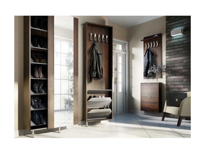 SELSEY Szafa wahadłowa Slim z lustrem i półkami Pomieszczenie Przedpokój Tworzywo sztuczne Drewno Wysokość 192 cm Płyta MDF Płyta laminowana Metal Stal Kategoria Szafy do garderoby