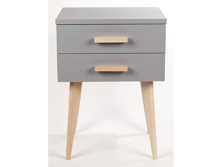 SELSEY Szafka nocna Sardynia szara z dwiema szufladami Drewno Płyta laminowana Wysokość 55 cm Głębokość 35 cm Płyta MDF Płyta meblowa Nocne Szerokość 40 cm Pomieszczenie Sypialnia
