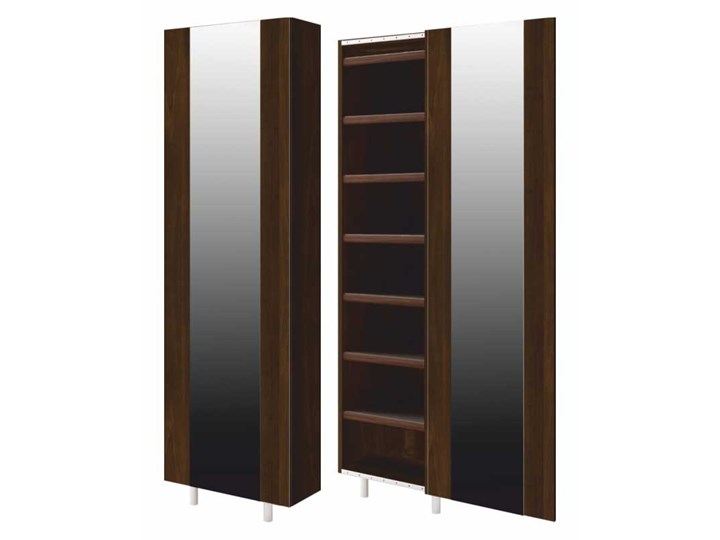 SELSEY Szafa wahadłowa Slim z lustrem i półkami Metal Wysokość 192 cm Stal Płyta laminowana Tworzywo sztuczne Drewno Ilość drzwi Jednodrzwiowe Płyta MDF Pomieszczenie Przedpokój
