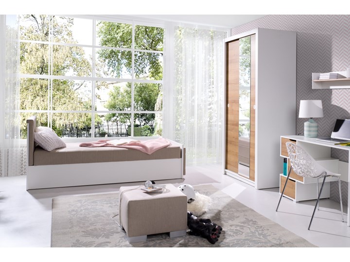 SELSEY Łóżko Caspe białe Płyta MDF Tkanina Rozmiar materaca 90x200 cm Kolor Biały
