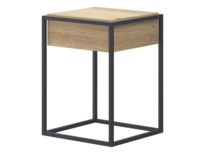 SELSEY Stolik kawowy Bugar 40x40 cm Płyta meblowa Wysokość 10 cm Metal Wysokość 56 cm Styl Industrialny