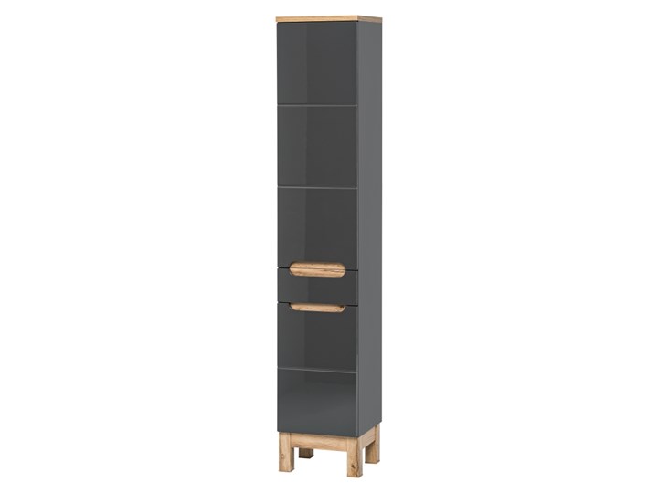 SELSEY Regał łazienkowy Jakkarta słupek grafitowy Wysokość 187 cm Płyta MDF Głębokość 33 cm Szerokość 35 cm Drewno Kolor Szary