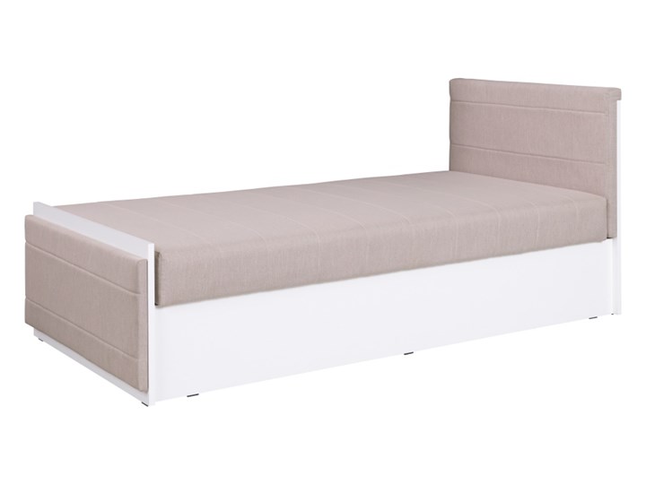 SELSEY Łóżko Caspe białe Płyta MDF Tkanina Kolor Biały