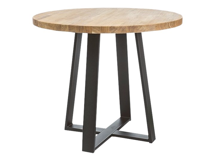 SELSEY Stół Dalvik średnica 80 cm z litego drewna Drewno Metal Wysokość 78 cm Kształt blatu Okrągły
