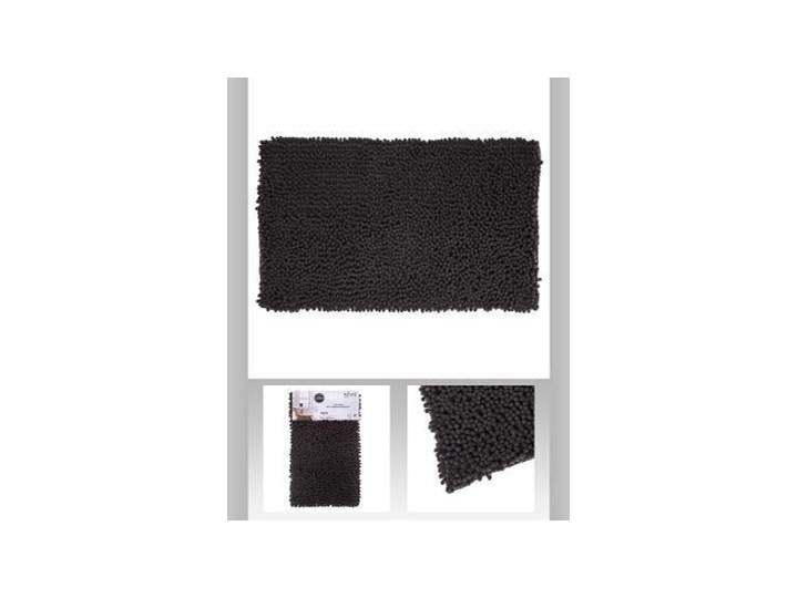 Dywanik łazienkowy MAXI CHENILLE, 50x80 cm Kategoria Dywaniki łazienkowe Syntetyk Poliester Kolor Czarny